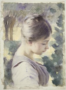 装飾的な頭、1889（紙にトイレ）